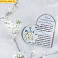thumbnail image 2 of Acrylic Heart Memorial Plaque 3.9X3.9 Inch Sympathy Poem Floral Cross Design Premium Clear Acrylic Bereavement Gift For Loss Of Mom Dad Loved Ones Home Office Desk Remembrance Decor, 2 of 5