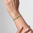 thumbnail image 5 of Gem Stone King 2.80 Ct Round Green Simulated Emerald 18K Yellow Gold Plated Silver Infinity Bracelet for Women, 5 of 5