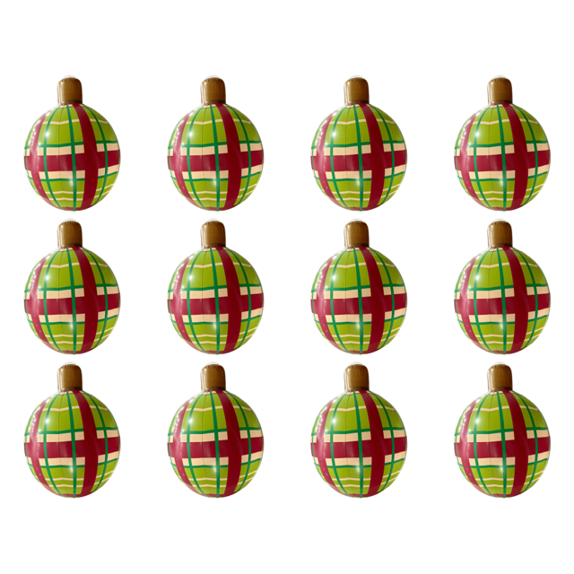 Navidad Inflable 24 Pulgadas Decorada Al Aire Libre (y) Rojo Verde