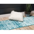 thumbnail image 4 of Unique Loom 3141451 3 Pi 3 Po x 16 Pi 5 Po Grace Sofia Runner Rug&44; Turquoise, 4 of 10