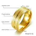 thumbnail image 3 of EOEMY 8mm Sand Surface Groove Band Men'S 18K Yellow Gold Filled Wedding Ring Size 7-12, 3 of 6