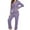 Purple, variant on Diufon Pajama Sets for Women Knitted Striped Slim Long Sleeve V Neck Tops and Pants Lounge Home Sleepwear Outfit