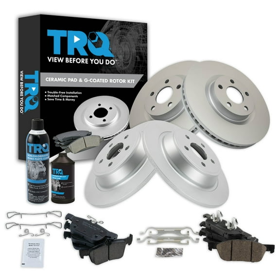 TRQ Front and Rear Brake Pad & Rotor Kit BKA27437 Fits Select 2015-2020 Ford Edge