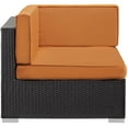 thumbnail image 3 of Corner Lounge Chair, Set of 2, Orange, Wicker Rattan, Outdoor Patio Balcony Cafe Bistro Garden Hospitality Restaurant, Modern Contemporary, HB36946, 3 of 4