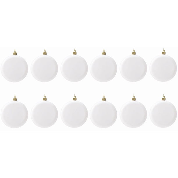 Colgantes De Plástico 12 adornos colgantes para árbol de Navidad, redondos y blancos, para pintar y personalizar en fiestas. Rkxzt