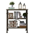thumbnail image 2 of SESSLIFE 3-Tier Bookshelf, Rustic Industrial Style Bookcase Furniture, Free Standing Storage Shelves for Living Room Bedroom and Kitchen, Grey Oak, Industrial Bookshelf for Small Space, 2 of 10