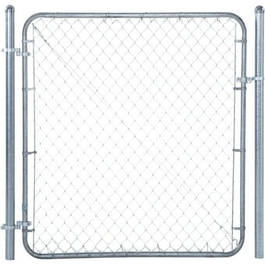 Adjust-A-Gate Adjustable Chain Link Walk Gate Kit with Round Corner Frame, 4'H