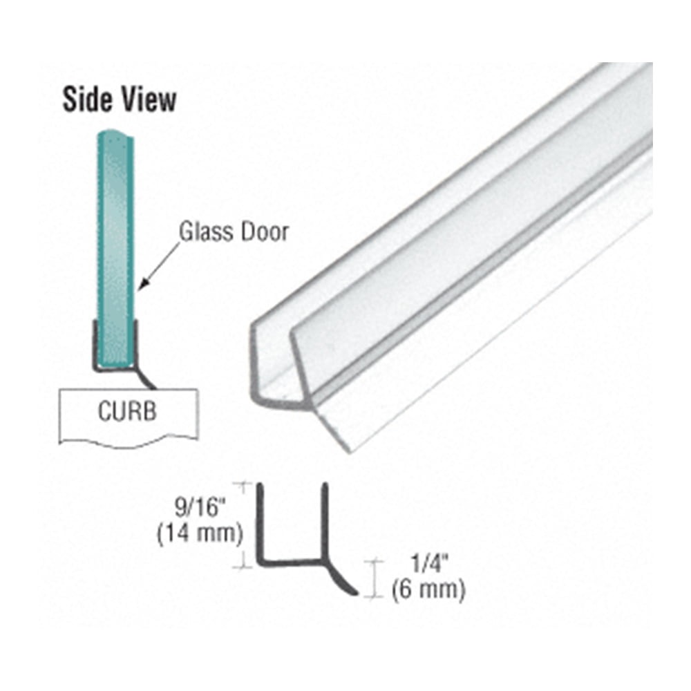Shower Door Sweep Dual Durometer 3/8" PVC Seal And Wipe For Glass by