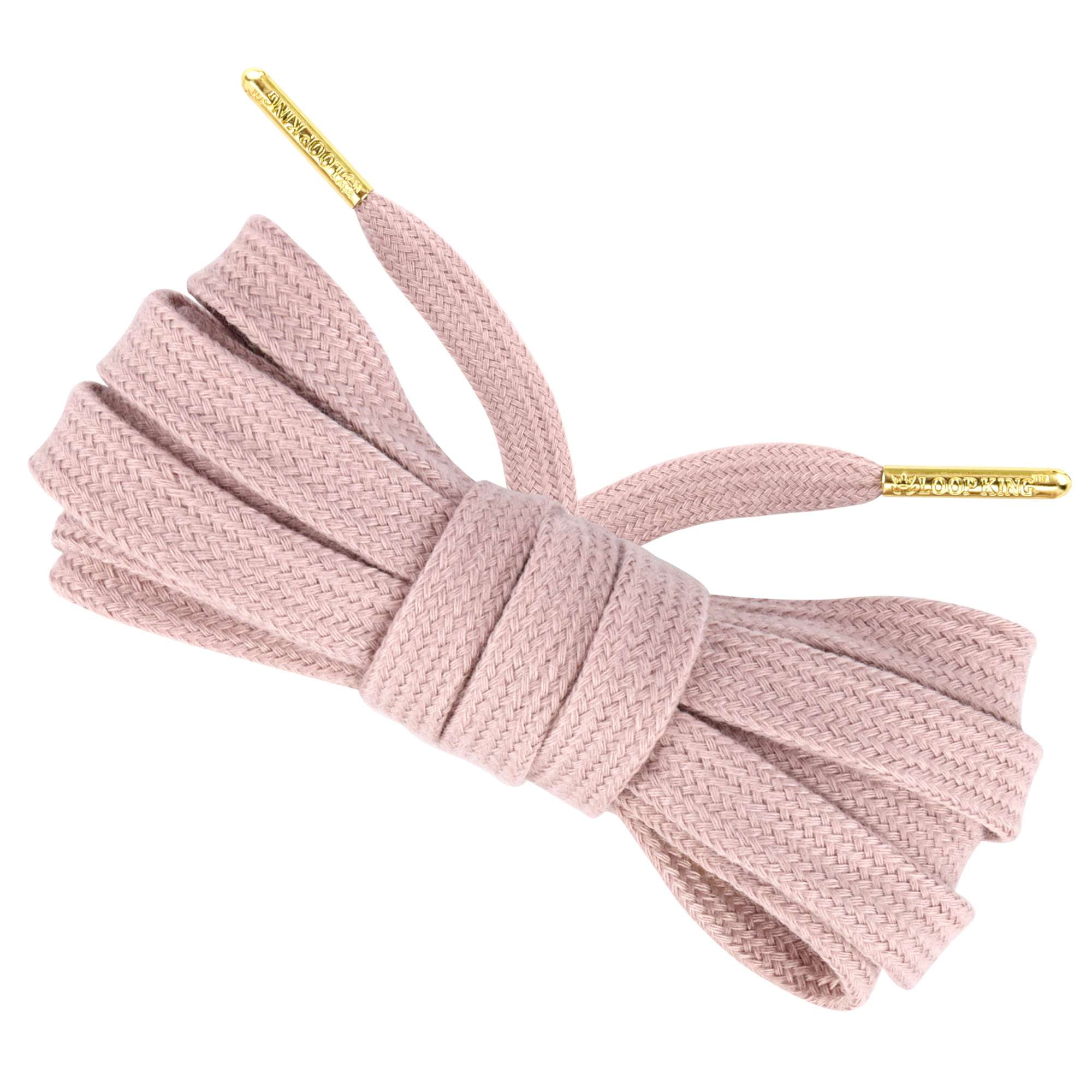 Loop King Laces Flat Cotton Shoelaces with Metal Aglet Tips for Men