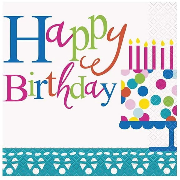 Confetti Cake Birthday Party Lunch Napkins, 16ct