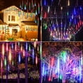thumbnail image 4 of Christmas Lights, Meteor Shower Icicle String Lights, 18 Inches 8 Tubes 288 LED Christmas Lights Outdoor Dropping Lights, Hanging Falling Rain Lights Holiday Christmas Tree Lights, Multicolor, 4 of 8