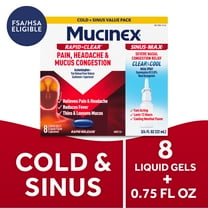 Mucinex Rapid Clear Pain, Headache, & Mucus Congestion (8 Liquid Gels)   Sinus Pressure Relief Nasal Spray (0.75 oz) Combo Pack