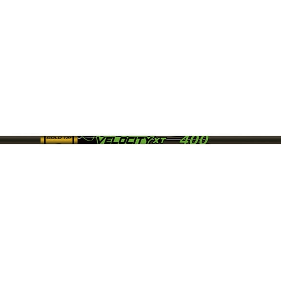 Gold Tip Velocity XT Black 400 Arrow Raw Shaft w/Nock Installed/Insert Loose - 1 Dozen