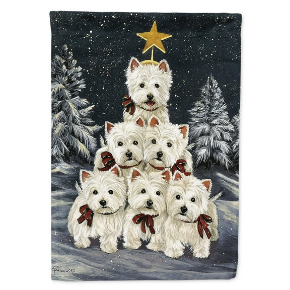 Westie Christmas Family Tree Garden Flag