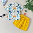thumbnail image 4 of Coerni Short Sets for Boy, Toddler Boys Short Sleeve Cartoon Dinosaur Prints T Shirt Tops Shorts Kids Gentleman Outfits, 4 of 6