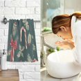 thumbnail image 7 of Yayeee 100% Cotton Hand Towels for Bathroom 16" x 28" Soft Absorbent Kitchen Towel, Green Christmas Candy Canes, 7 of 7