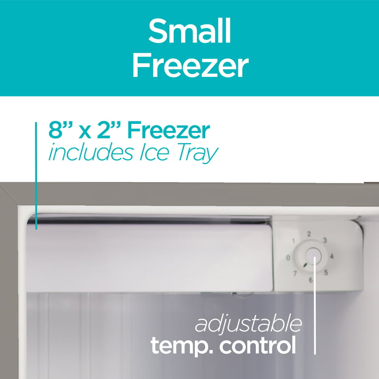 BLACK+DECKER BCRK17V Compact Refrigerator Energy Star Single Door Mini  Fridge with Freezer, 1.7 Cubic Ft., VCM, Silver & Commercial Chef  Countertop