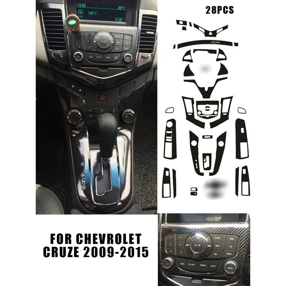fgyhtyjuu Fibra di Carbonio 4PCS Car Interior Porta Bowl Adesivo Decorativo per Chevrolet Cruze 2009-2015 