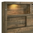 thumbnail image 3 of Bowery Hill Solid Wood Twin Bookcase Panel Bed with Bluetooth in Walnut, 3 of 14