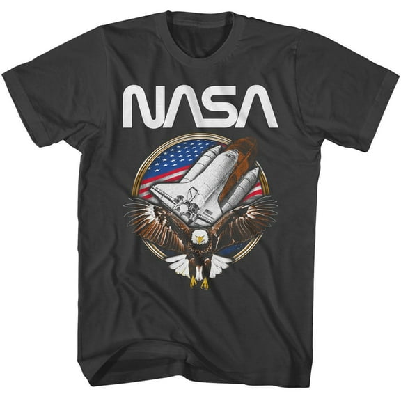 NASA Eagle And Shuttle Smoke Adult T-Shirt