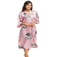 thumbnail image 3 of Light Pink Mommy and Me Robes, Floral, Satin Feel, 3 of 8