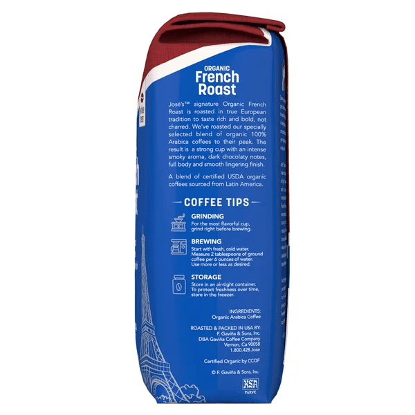 jose's gourmet coffee organic french roast whole bean coffee 3 lbs/ 48 oz