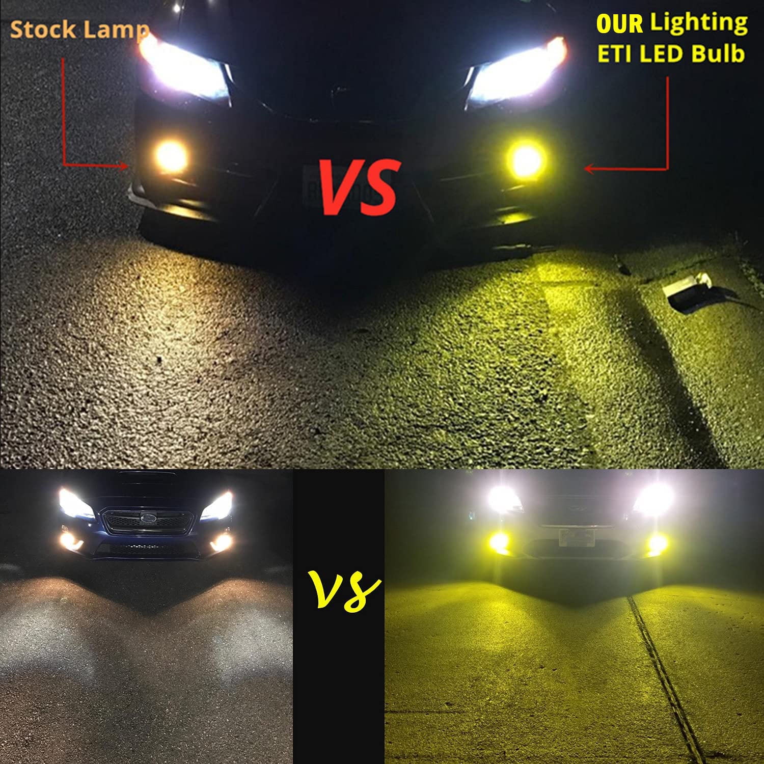 H16 5202 LED Fog Light Bulbs 3000K Yellow,For Chevrolet Silverado