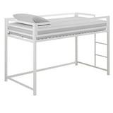 DHP Miles Metal Junior Twin Loft Bed, Jr Bunk for Kids & Teens, White ...