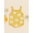 thumbnail image 3 of FEORJGP Toddler Baby Girl One-piece Knit Rompers Infant Casual Sleeveless Jumpsuits Floral Print Bodysuits Knitwear Square Neck Cami Overalls Kids Newe Cozy Summer Clothes for Daily Vacation, 3 of 6