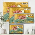 thumbnail image 4 of Designart 'Ancient Impression of Pink Lotus' Traditional Framed Canvas Wall Art Print, 4 of 5