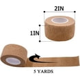thumbnail image 2 of 1"x5 Yards, 12/Pack Bandage Self Adhesive Elastic Stretch Home First Aid Cohesive Tan Rolls Wrap, Vet Tape, 2 of 4