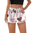 thumbnail image 3 of LWavelet Women's Gradient Heart Shorts Drawstring Waist Casual Summer Shorts Khaki M, 3 of 4