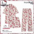 thumbnail image 2 of Sanrio-Conjunto de pijama de Hello Kitty para mujer, ropa de dormir de manga corta y pantalones largos con dibujos animados Kawaii, traje de casa de tres piezas, primavera y verano, 2023, 2 of 4