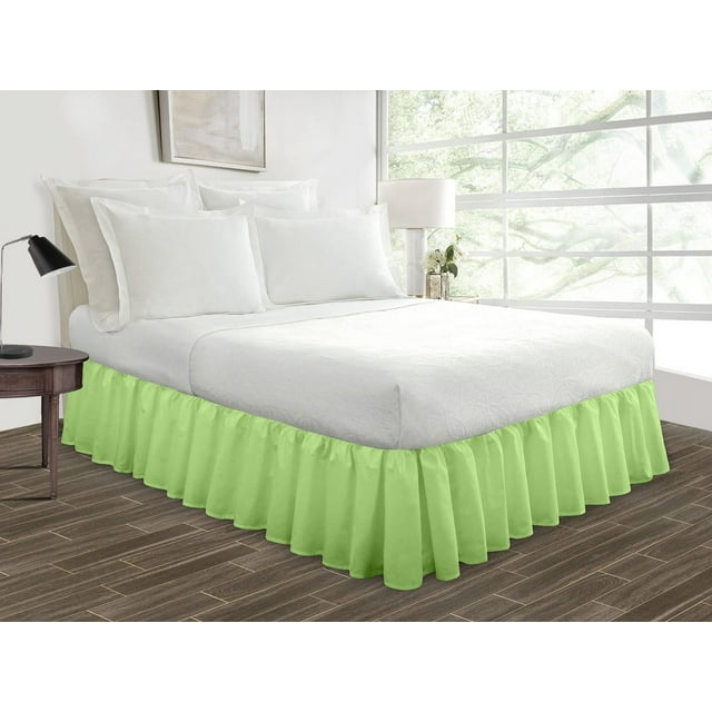 Jupe de Lit à Volants, Ajustement Facile, Retombée de 21 Pouces, en Microfibre, Jupe de Lit Décorative Format Simple TG, Mousse