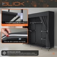 thumbnail image 4 of Closet Armable Ropero Armario Organizador 205x45x170cm Color Negro Blick, 4 of 9