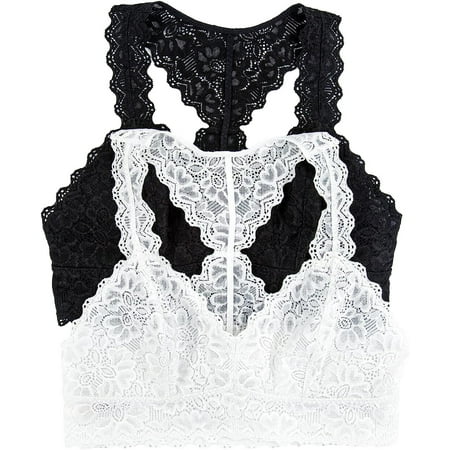 

Jezebel Lace Bralette | Wire Free | Unpadded | T-Back | 2 Pack