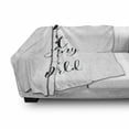 thumbnail image 3 of Grandma Soft Flannel Fleece Throw Blanket, Best Grandmother in World Words Monochrome Hand Lettering Illustration, Cozy Plush for Indoor and Outdoor Use, 50" x 60", Black White, by Ambesonne, 3 of 6