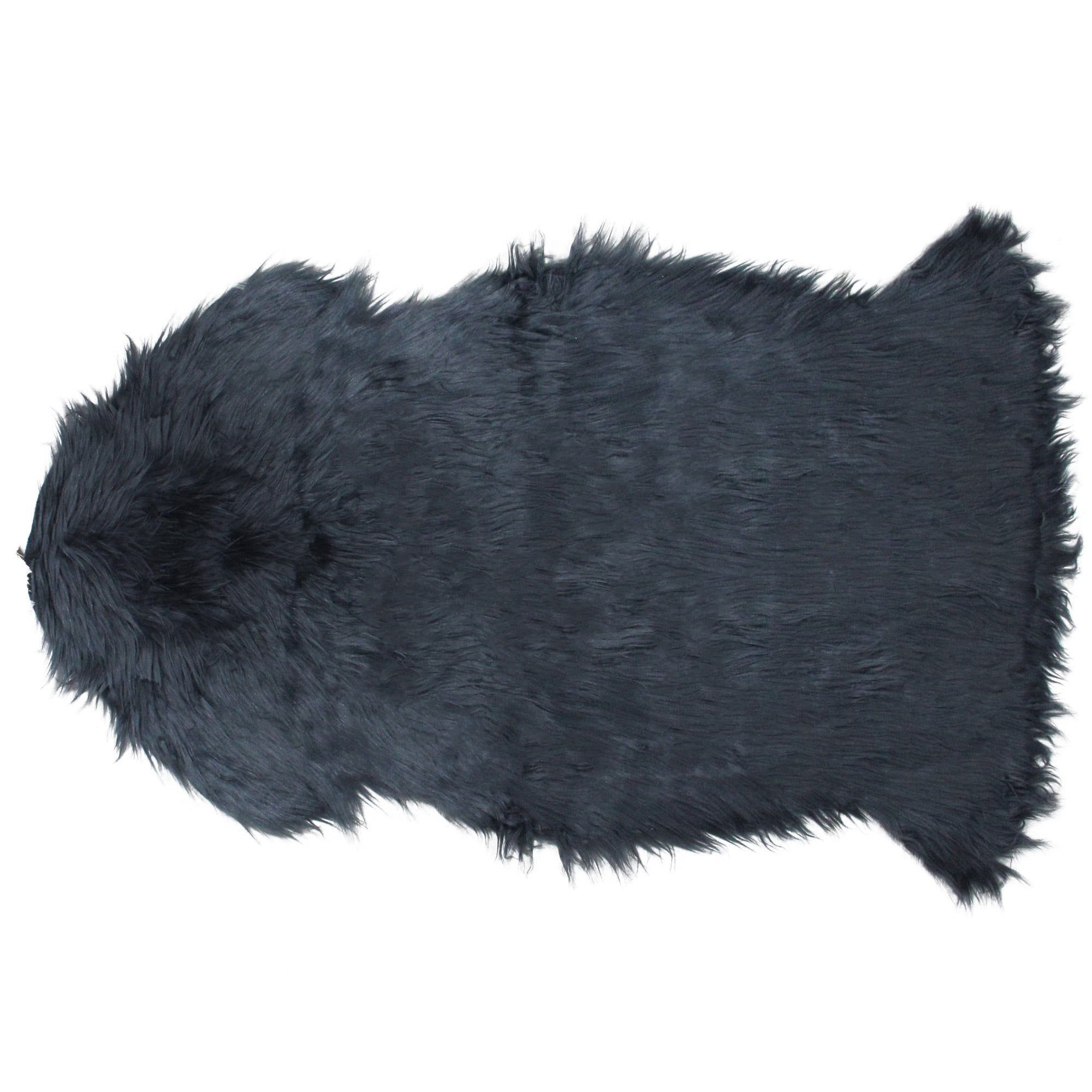 Northlight 2' x 3' Furry Chic Stone Blue Faux Fur Plush Pile Area Throw Rug