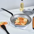 thumbnail image 4 of Met Lux 13 Inch Fry Pans, 6 No-Stick Frying Pans - Induction-Ready, Triple-Riveted, Silver Carbon Steel Cooking Skillets, Durable, For Searing, Sauteing, And Browning Food - Restaurantware, 4 of 8