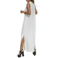 thumbnail image 3 of Sprifallbaby Womens Long Dresses Sleeveless V-neck Solid Slit Dress Summer Swing Dress for Casual Daily Office, 3 of 6