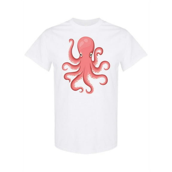 Cute Red Octopus Deign T-Shirt Women -Image by Shutterstock, Female Medium