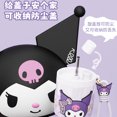 thumbnail image 4 of Taza térmica portátil con pajita al vacío de acero inoxidable 316 con dibujos animados de Sanrio Cinnamoroll Kuromi para café caliente y frío, 4 of 5