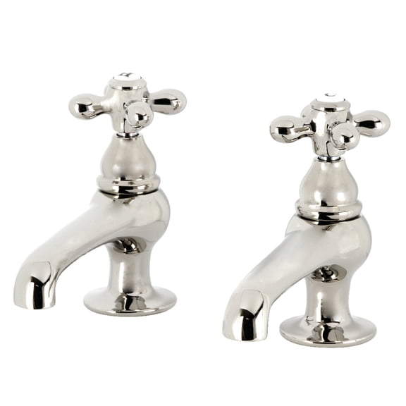 Kingston Brass KS3206AX Restoration Two-Handle Deck Mount Basin Tap Faucet in Polished Nickel