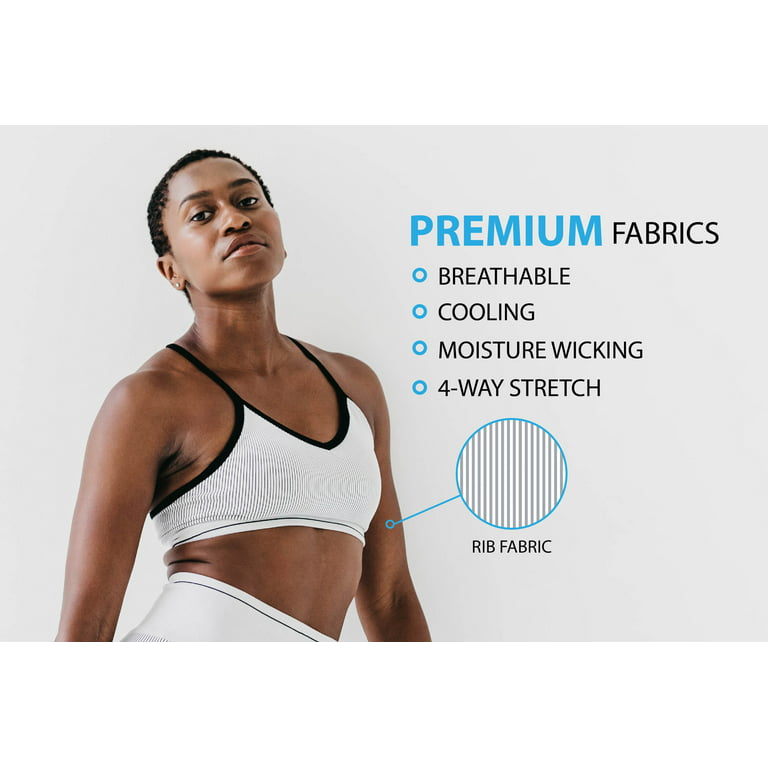 Womens Ribbed Seamless Sports Bra For Gym Workouts, Yoga, Running