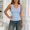Blue, variant on Womens Tanks V Neck Ribbed Slim Fit Knit Casual Tank Top Breathable Womens Cami Khaki M