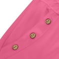 thumbnail image 2 of Capri Pants for Women Casual Tight High Waisted Drawstring Button Pocket Cropped Pants Pink, 2 of 9