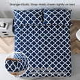 thumbnail image 4 of 100% Viscose Derived from Bamboo Sheets Twin XL, 16" Deep Pocket, Silky Soft, Cpoling, Navy Printed, 4 of 9