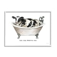 thumbnail image 4 of Stupell Industries Moo-ve Over Bath Time Cow Farmhouse Bathroom Sign Graphic Art White Framed Art Print Wall Art, Design by Cindy Jacobs, 4 of 5