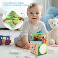 thumbnail image 6 of Tissue Box Toy For Baby - Soft Sensory Toy With Colorful Fabric Squares, Ocean Animal Designs - Ideal For 6-12 Months Infants, Great As Baptism Gift, Baby Shower Present, 6 of 7