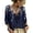 Blue, variant on Womens V Neck 3/4 Sleeve Bohemian Casual Blouses V Neck Lace Casual Loose Fit Blouses Boho Fashion Beach Vacation Clothes